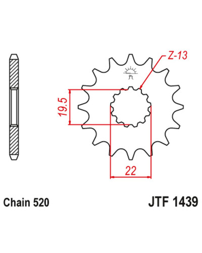 Jt передня зірка 4103 15 suzuki lt 160 '89-'01, lt 230 '86-'93 (410315jt) (ланцюг 520)