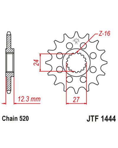 Jt передняя звезда 2310 17 suzuki gsxr 1000 '17-20' (231017jt) (цепь 520)