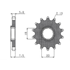 Sunstar передняя звезда 340 13 honda cr 125 '87-'03 (jtf326.13) (цепь 520) (34013jt)