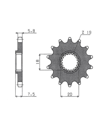 Sunstar передняя звезда 340 13 honda cr 125 '87-'03 (jtf326.13) (цепь 520) (34013jt)