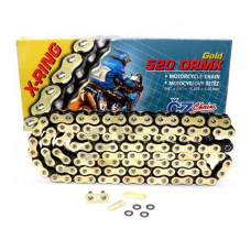 Cz цепь приводная 520 ormx (116 звено) active ring (x-ring) золотой для 600 ccm (эндуро) (34,5 kn) + застежка