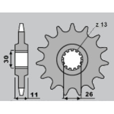 Cht передня зірка 2091 16 yamaha fz8 (10-15), mt 09 (14-16), mt 07 (14-16) tdm 900 (02-13) (jtf1591.16) (ланцюг 525)