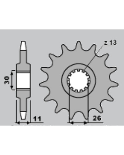 Cht передня зірка 2091 16 yamaha fz8 (10-15), mt 09 (14-16), mt 07 (14-16) tdm 900 (02-13) (jtf1591.16) (ланцюг 525)