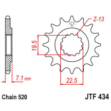 Jt передняя звезда 434 13 suzuki dr 250 '82-'87, gz 250, gn 250 (цепь 520) (43413jt)