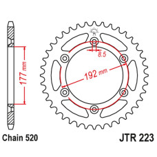 Jt задняя звезда 223 48 husqvarna wr 250 '83-84, wr/cr 250 '80, wr 350 '81-88, wr/cr 400 '81-89, cr 400/430 '81-83 (22