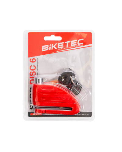 Biketec seqr замок блокування гальмівного диска — штифт 16 мм, розмір корпусу 98,5 × 53,6 мм, 3 ключі