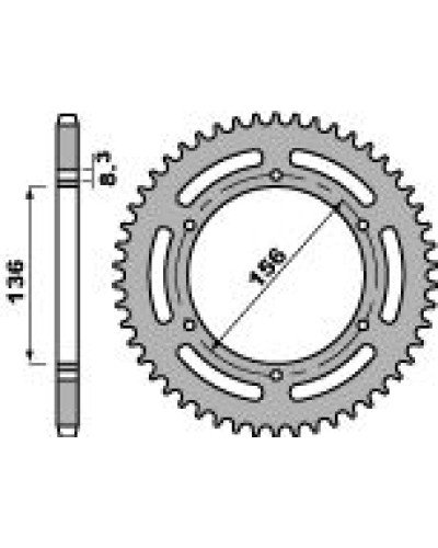 Pbr задняя звезда 830 41 c45 husqvarna te 410 '01-02, te 610 '01-04, sm 610 '98-04 (цепь 520)