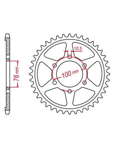 Mtx parts задня зірка 825 45 suzuki gsf 1200 bandit '95-'05 (ланцюг 530) - patrz 816 45 (jtr816.45)