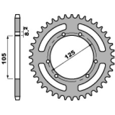 Pbr задня зірка 4402 48 f dt 50 (03-06), rieju 50 mrx/smx, malaguti 50 (jtr1131.48) (ланцюг 420)