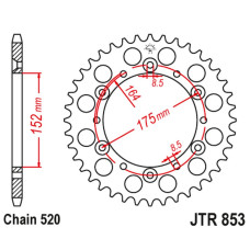 Jt задня зірка 856 45 yamaha tt 250r '95-04, tt 600r '98-03, it 175/200/465/490 '80-86, (85645jt) (ланцюг 520)