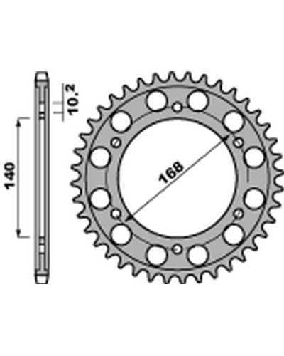 Pbr задняя звезда 4613 47 c45 bmw f 650gs '09-'11, f 800gs/r '09-'20, f 700gs '13-'18 ( 10,5mm) (jtr3.47) (цепь 525)