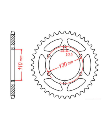 Mtx parts задня зірка 504 44 kawasaki ninja 250 09-11 (jtr486.44) (ланцюг 520)
