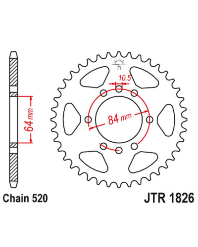 Jt задняя звезда 4302 46 suzuki van van rv 200 '16-'19 (430246jt) (цепь 520)