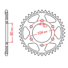 Mtx parts задня зірка 4359 41 kawasaki zx 9r '02-'03, zx 10 '08-'14, z1000 sx '11-'15 (jtr1489.41) (ланцюг 525)