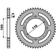 Pbr задня зірка 467 53 c45 kawasaki kx 80/85 '86-'12 (jtr461.53) (ланцюг 420)