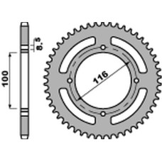 Pbr задня зірка 467 53 c45 kawasaki kx 80/85 '86-'12 (jtr461.53) (ланцюг 420)