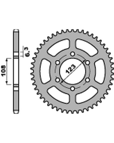 Pbr задня зірка 4412 49 f aprilia 50 sx '14-'20, derbi 50 drd/gp1 '04-'09 (jtr1133.49) (ланцюг420) (std.-4)