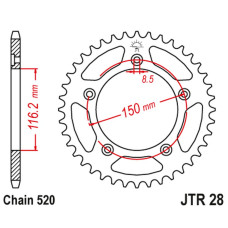 Jt задняя звезда 4329 42 aprilia rs 250 '95-04' (432942jt) (цепь520)
