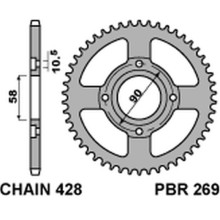 Pbr задня зірка 269 39 honda cb 125t 78-82 (jtr269.39) (ланцюг 428)