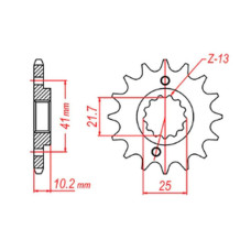 Mtx parts передня зірка 345 15 honda nx 650, fx 650, yamaha xt 660, fmx (jtf308.15) (ланцюг 520)