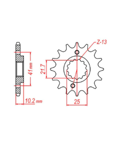 Mtx parts передня зірка 345 15 honda nx 650, fx 650, yamaha xt 660, fmx (jtf308.15) (ланцюг 520)