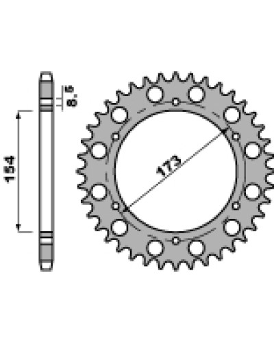 Pbr задня зірка 4441 43 c45 aprilia rst 1000 futura (01-04) (ланцюг 525)
