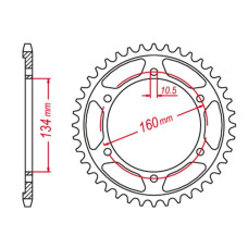 Grosskopf задняя звезда ultralight 4405 53 c45 honda cbr 600f sport '01-'02, cbr 600 f4i '01-'06 stunt (jtr1307.53)