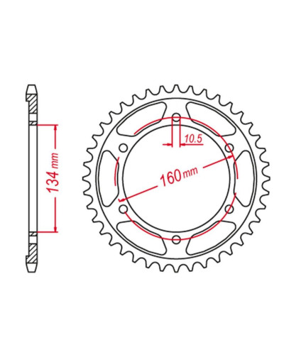 Grosskopf задняя звезда ultralight 4405 53 c45 honda cbr 600f sport '01-'02, cbr 600 f4i '01-'06 stunt (jtr1307.53)