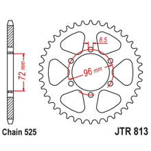 Jt задня зірка suzuki tm 400 '71-75, ts 250 '75-83, ts 400 '72-77 (jtr813,40) (ланцюг 525)