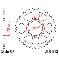 Jt задняя звезда suzuki tm 400 '71-75, ts 250 '75-83, ts 400 '72-77 (jtr813,40) (цепь 525)
