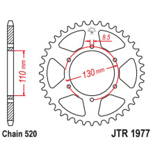 Jt задня зірка honda xr 200 '80-81', xl 250 '76-77' (ланцюг520)