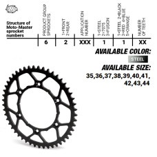 Moto-master задня зірка стальная ultralight 4644 42 (464442) ktm sx 50/sx 50 mini '14- , sx-e5 e-bike '19-, gasgas mc 50 mc-e e-bike 21-, husqvarna tc 50 '17, tc 50 mini '18-. ee 5 e-bike '19- (ланцюг 415) 