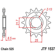 Jt передняя звезда 2137 18 kawasaki zx10r '04-'18 (213718jt) (цепь 525)