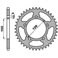 Pbr задня зірка 4363 44 c45 aprilia 750 sl shiver 07-16 (jtr702.44) (ланцюг 525)