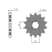 Sunstar передняя звезда 263 13 suzuki rm 80/85, yamaha xt 125 r/x (jtf1263.13) (цепь 428) (26313jt)