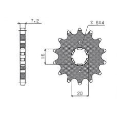 Sunstar передняя звезда 263 13 suzuki rm 80/85, yamaha xt 125 r/x (jtf1263.13) (цепь 428) (26313jt)