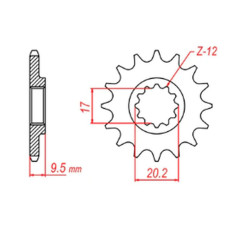 Mtx parts передня зірка 7005 14 ktm sx 65 '98-'18 (jtf1906.14) (ланцюг 420)
