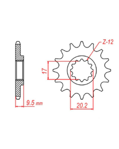 Mtx parts передня зірка 7005 14 ktm sx 65 '98-'18 (jtf1906.14) (ланцюг 420)