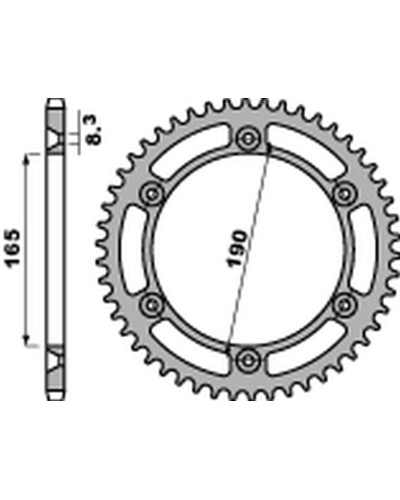Pbr задняя звезда 896 45 c45 ktm 125/250/350 эндуро '87-'90, mx 420/495 '81-'84, mx 500 '85-'93, lc4 600 '88-'92 (j5