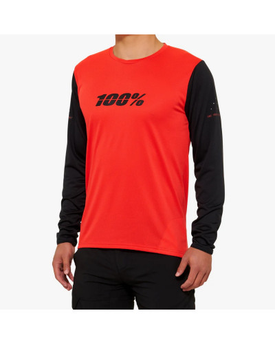 100% mtb велосипедна футболка ridecamp red/black колір червоний/чорний розмір m