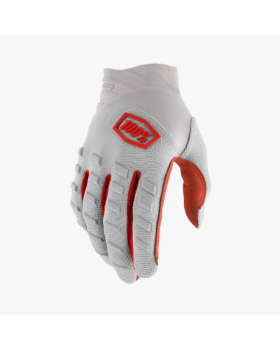 100% рукавиці cross/enduro airmatic silver колір сірий/червоний розмір m