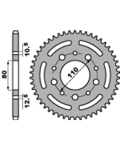 Pbr задня зірка 4350 46 c45 xrv 750 (90-92) (jtr1332.46) (ланцюг 525)