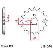 Jt передняя звезда 560 16 kawasaki kx 65/80/85 (56016jt) (цепь 420) (+2)