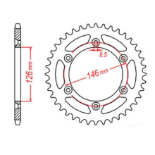 Mtx parts задня зірка 808 44 suzuki rm/rmz (jtr808.44) (ланцюг 520)