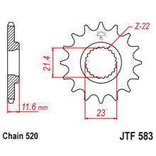 Jt передняя звезда 2051 15 yamaha tt 250 '93-04' (205115jt) (цепь 520)