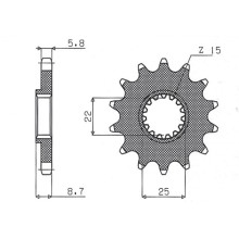 Sunstar передня зірка 1248 14 ktm sx/exc '91-'25 (jtf1901.14) (ланцюг 520) (124814jt)