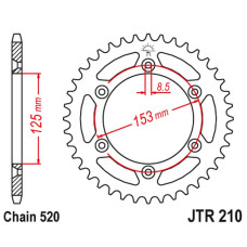Jt задняя звезда 289 43 honda crf 230 '09-24,xr 250 '96-07, xr 400 '96-04 (28943jt) (цепь 520)