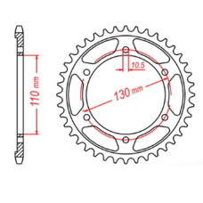 Mtx parts задня зірка 241 47 yamaha r1 '09-'14, fz6 '04-'09, r6 '03-'10 (+1) (jtr479.47) (ланцюг 530)