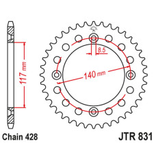 Jt задня зірка 831 46 yamaha yz 80l/s '84, '86-92 (83146jt) (ланцюг 428)