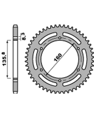 Pbr задня зірка 3552 39 c45 bmw g310 r '16-'19 (jtr5.39) (ланцюг 520) (std.-1)